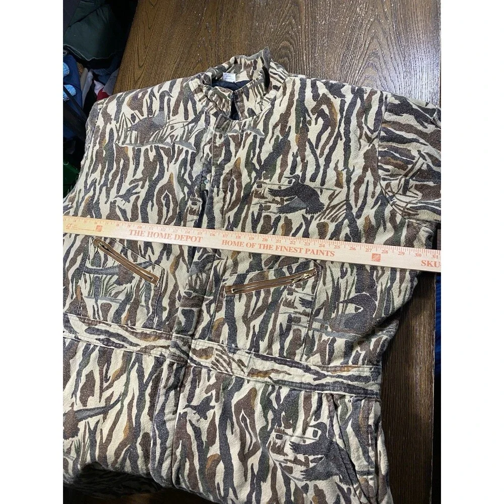 Vtg 90s Rattlers Brand Camo Coveralls Insulated Hunting Suit 3XL Long USA Made